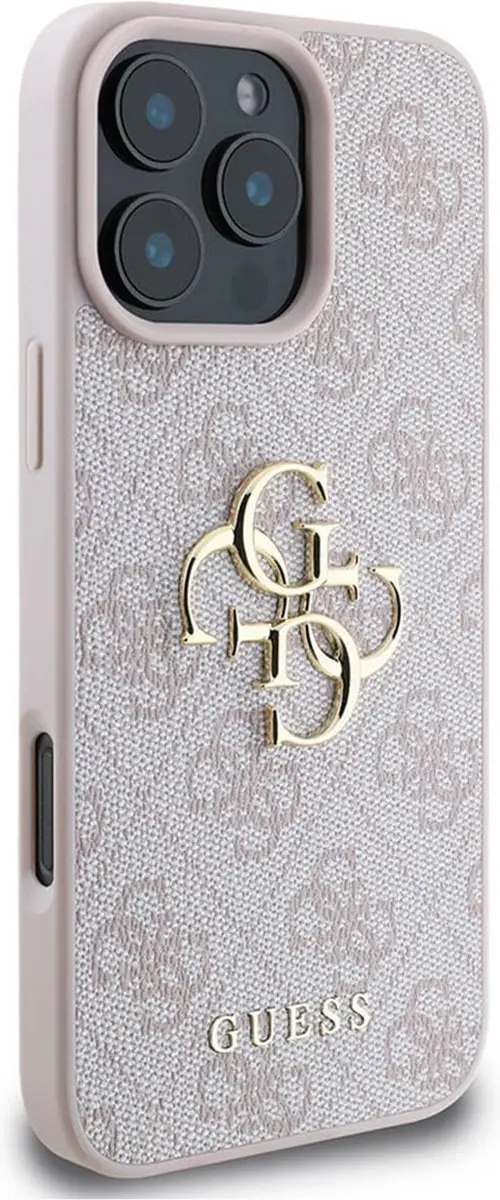 GUESS 4G Metal Logo Backcover iPhone 16 Pro Max - Roze