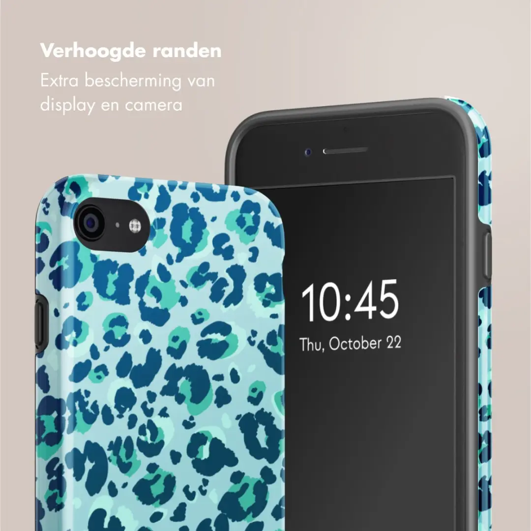 Selencia Hoesje iPhone SE/8/7/6s/6 - Wild Spots Light Blue