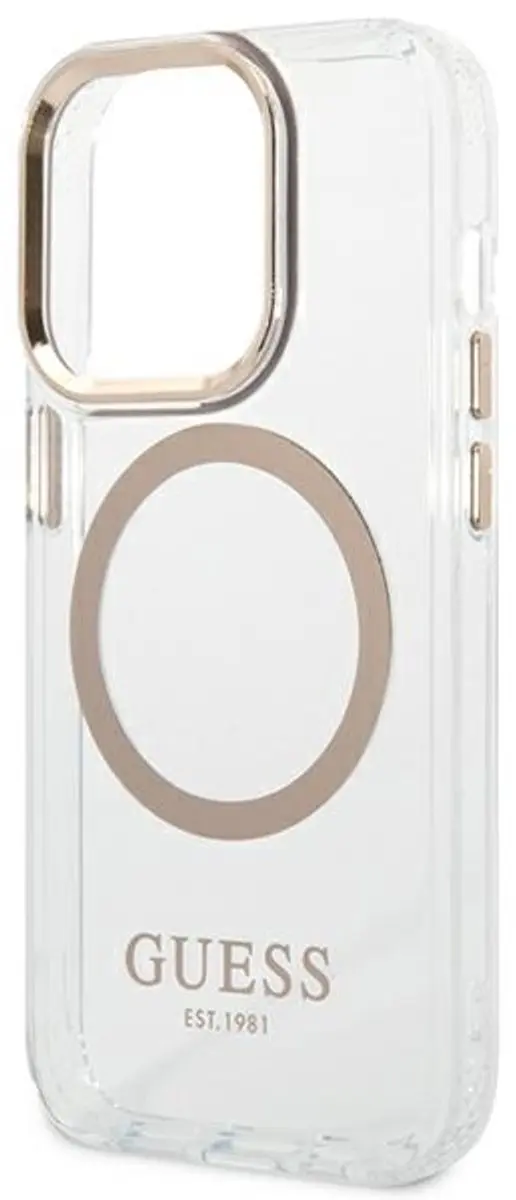 Guess iPhone 14 Pro MagSafe Hoesje - Transparant Goud - afbeelding 6 van 6