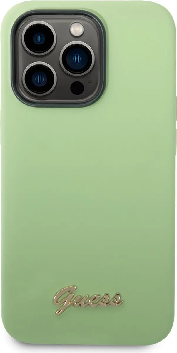GUESS iPhone 14 Pro Hoesje Groen - Silicone/Polycarbonaat - MagSafe