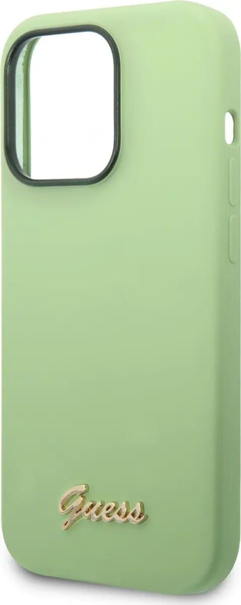 GUESS iPhone 14 Pro Hoesje Groen - Silicone/Polycarbonaat - MagSafe