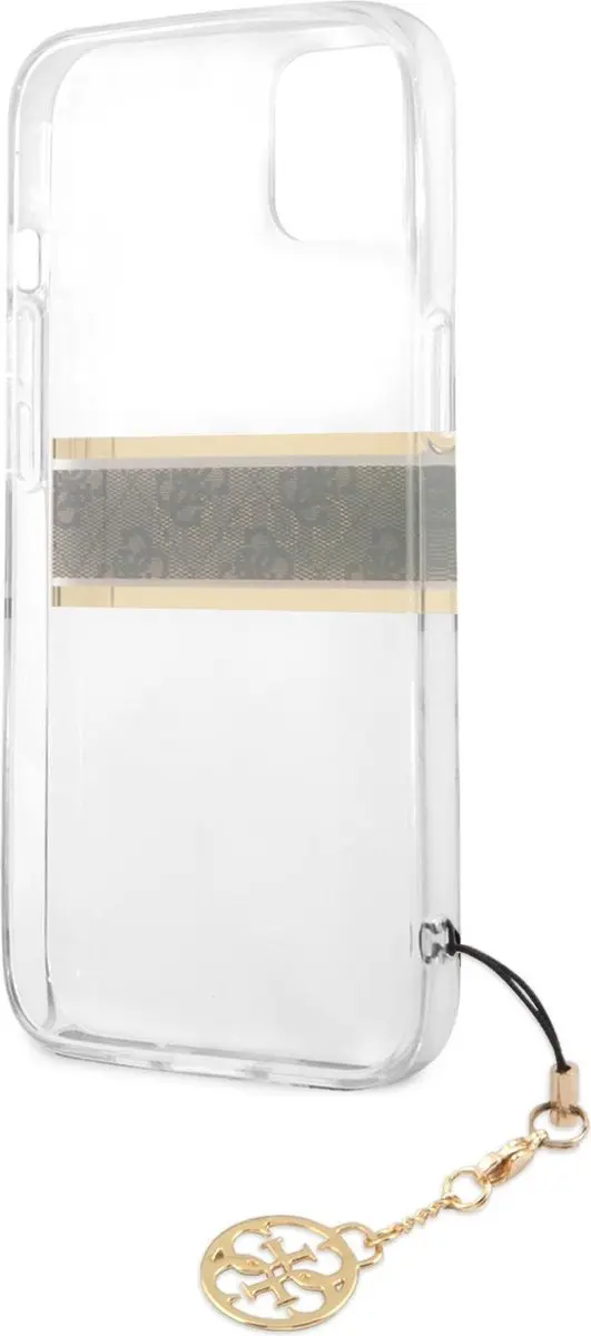 Guess Charms iPhone 13 Backcase - Transparant Bruin - 7561