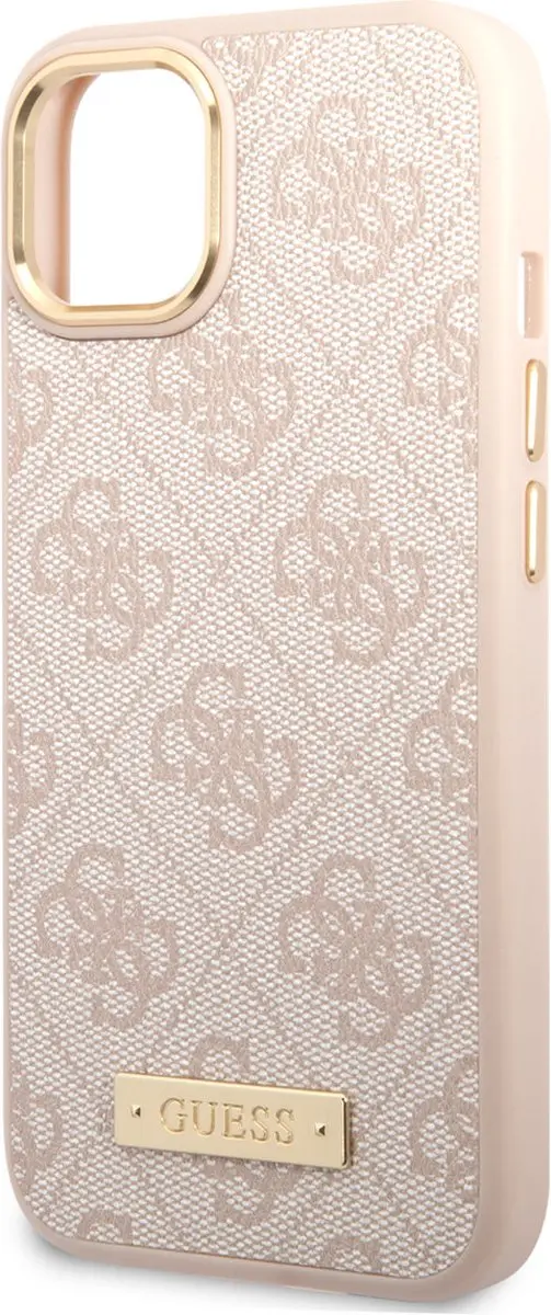 Guess 4G Plaque Back Case iPhone 14 Plus - Roze - MagSafe - afbeelding 6 van 6