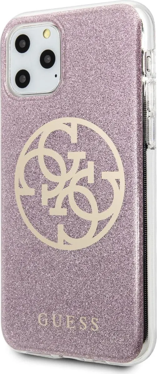 GUESS GUHCN58PCUGLPGG Hoesje iPhone 11 Pro - Roze/Goud