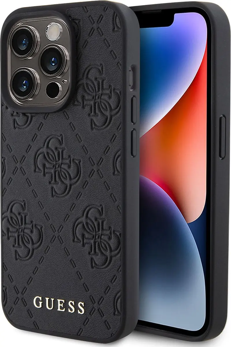 GUESS 4G Stamped Hoesje - iPhone 15 Pro - Zwart