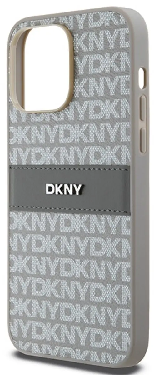 DKNY Textured Tonal Stripe Back Case - iPhone 14 Pro Beige