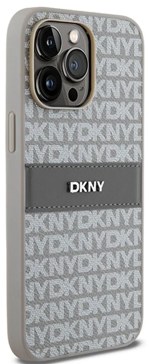 DKNY Textured Tonal Stripe Back Case - iPhone 14 Pro Beige