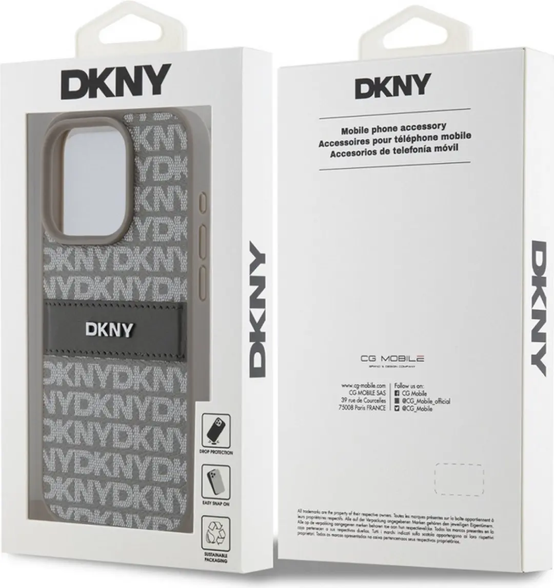 DKNY Textured Tonal Stripe Back Case - iPhone 14 Pro Beige - afbeelding 6 van 6