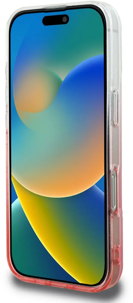 GUESS MagSafe Glitter Gradient Hoesje iPhone 16 Pro - Roze