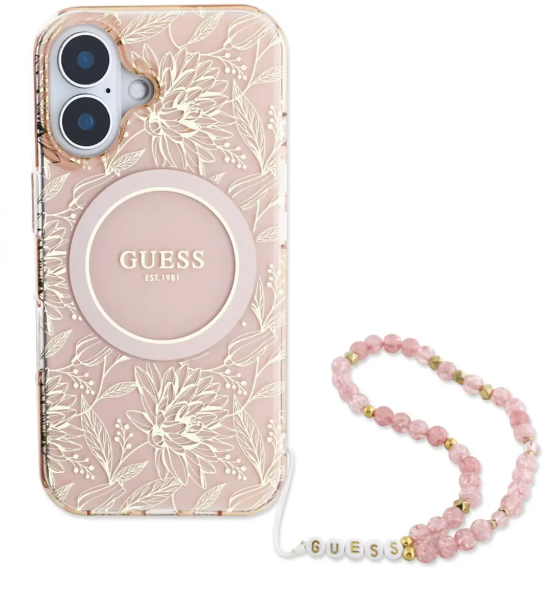 GUESS Telefoonhoesje iPhone 16 MagSafe - Roze