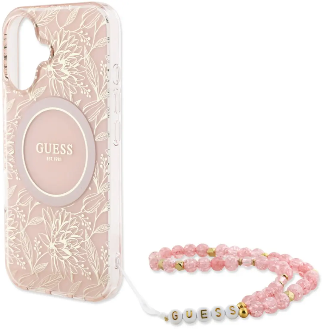 GUESS Telefoonhoesje iPhone 16 MagSafe - Roze
