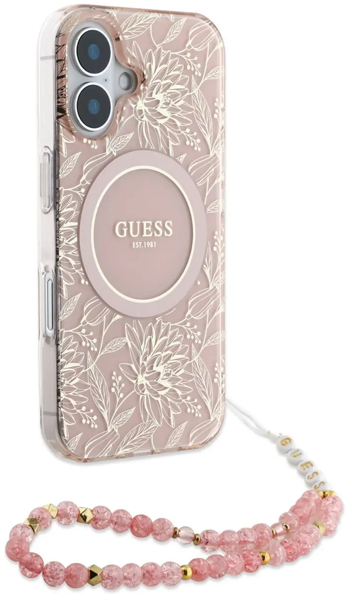 GUESS Telefoonhoesje iPhone 16 MagSafe - Roze