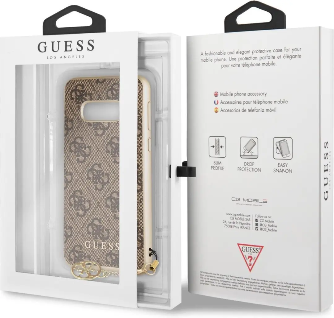 Guess Charms Back Cover S212-5 - Samsung Galaxy S10e - Bruin - afbeelding 5 van 6