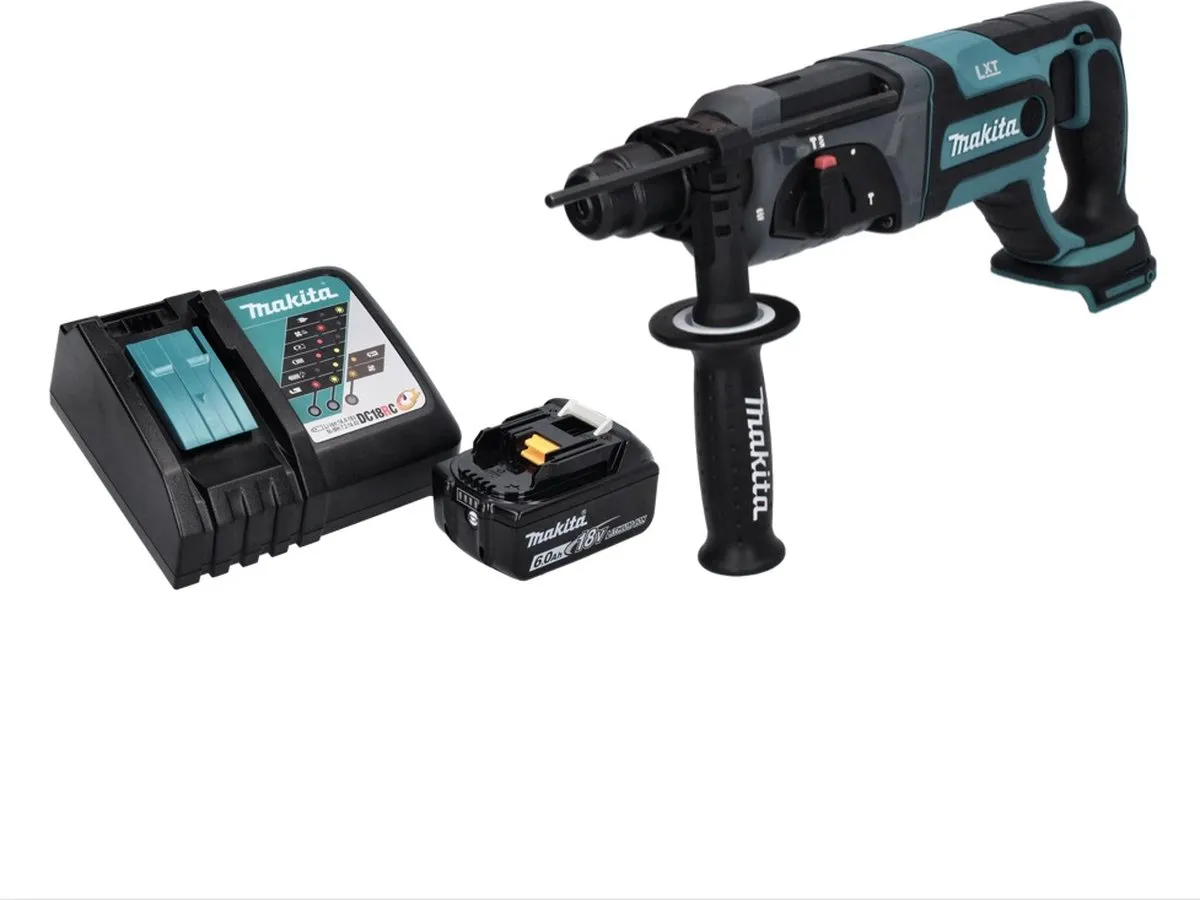 Makita DHR241RG1 Accu Boormachine 18V SDS-plus - 2.0J - 6.0Ah - afbeelding 2 van 5