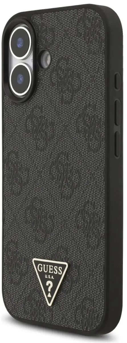 GUESS Case 4G Bandje Driehoek Logo MagSafe iPhone 17 - Zwart