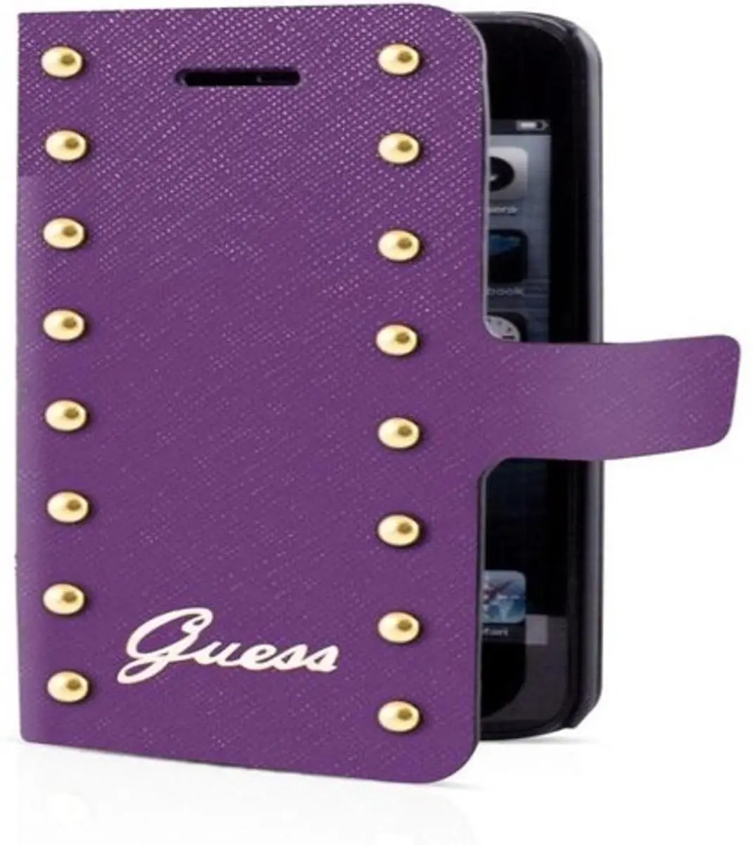 Guess Studded Folio Case S206-12 - iPhone 5C - Paars