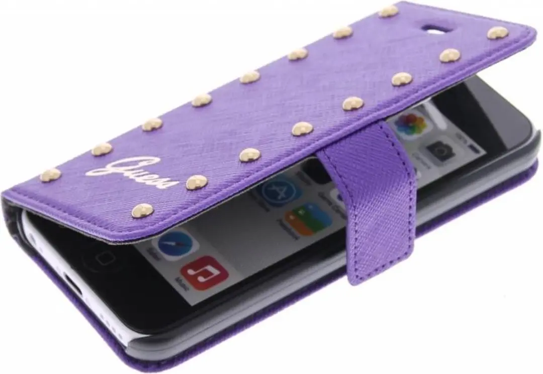Guess Studded Folio Case S206-12 - iPhone 5C - Paars