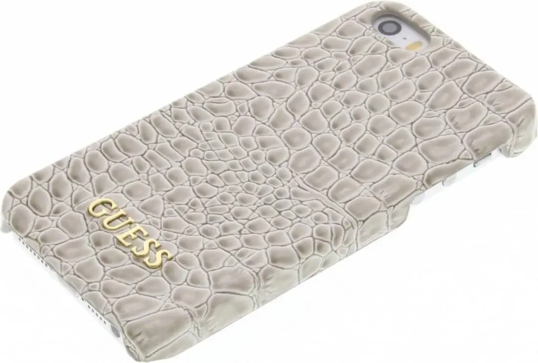 GUESS Croco Backcover Case iPhone 5/5S/SE - Beige - afbeelding 6 van 6