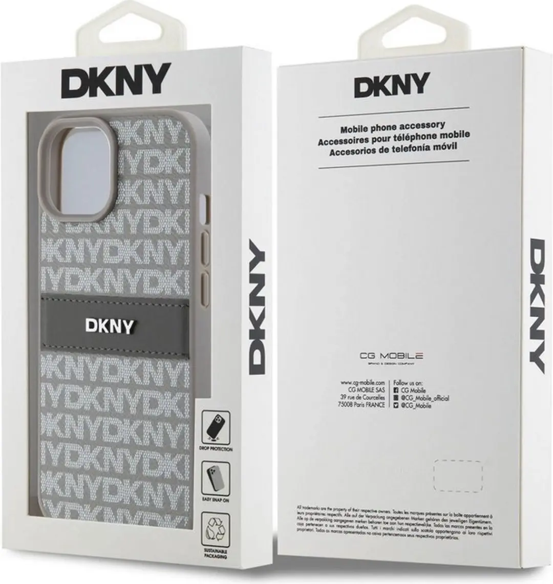 DKNY Textured Tonal Stripe Back Case Beige - DKHCP15SPRTHSLE