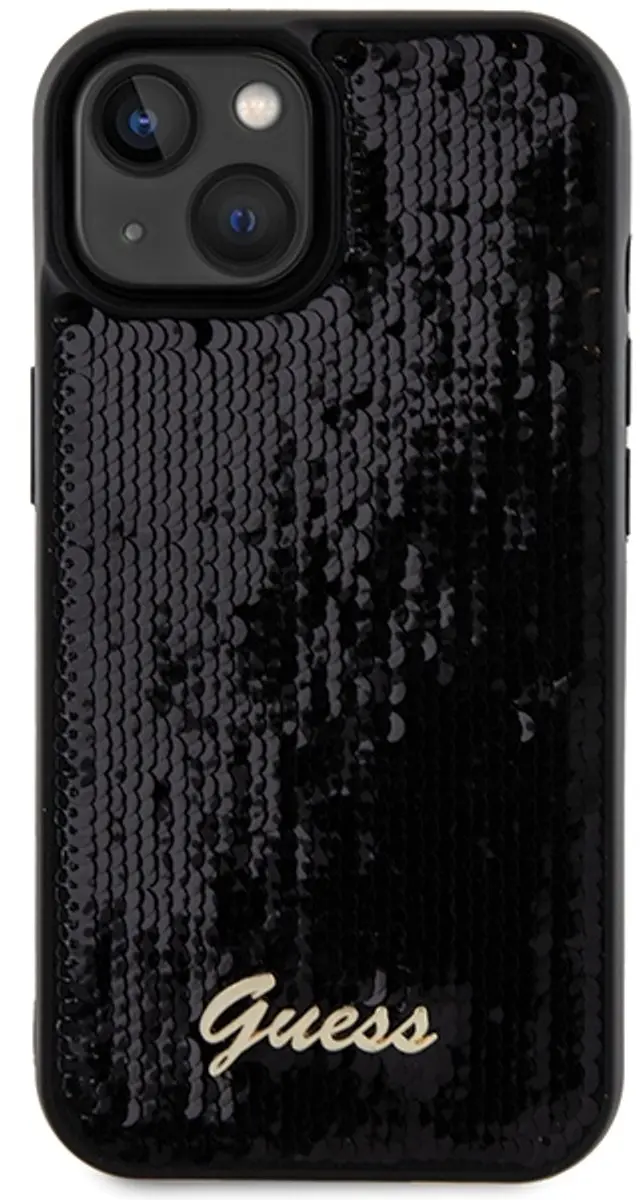 GUESS Sequins Back Case - iPhone 14 - Zwart