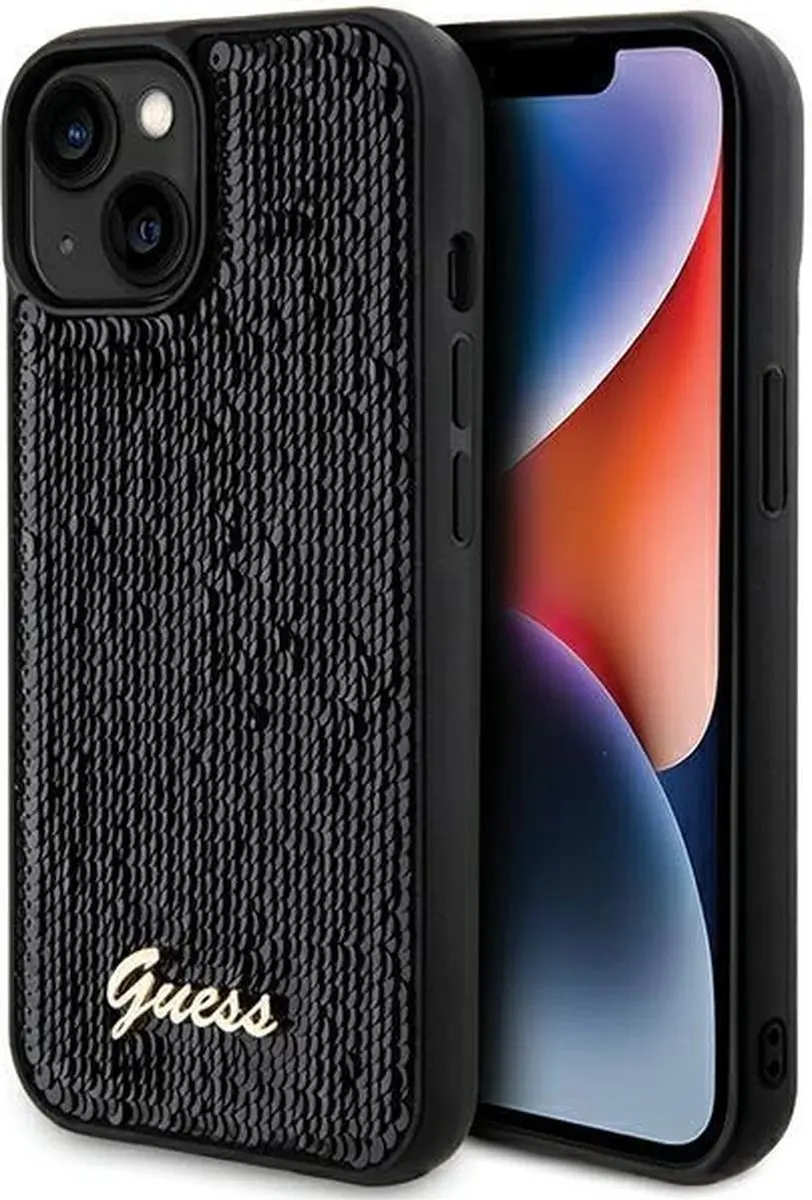 GUESS Sequins Back Case - iPhone 14 - Zwart