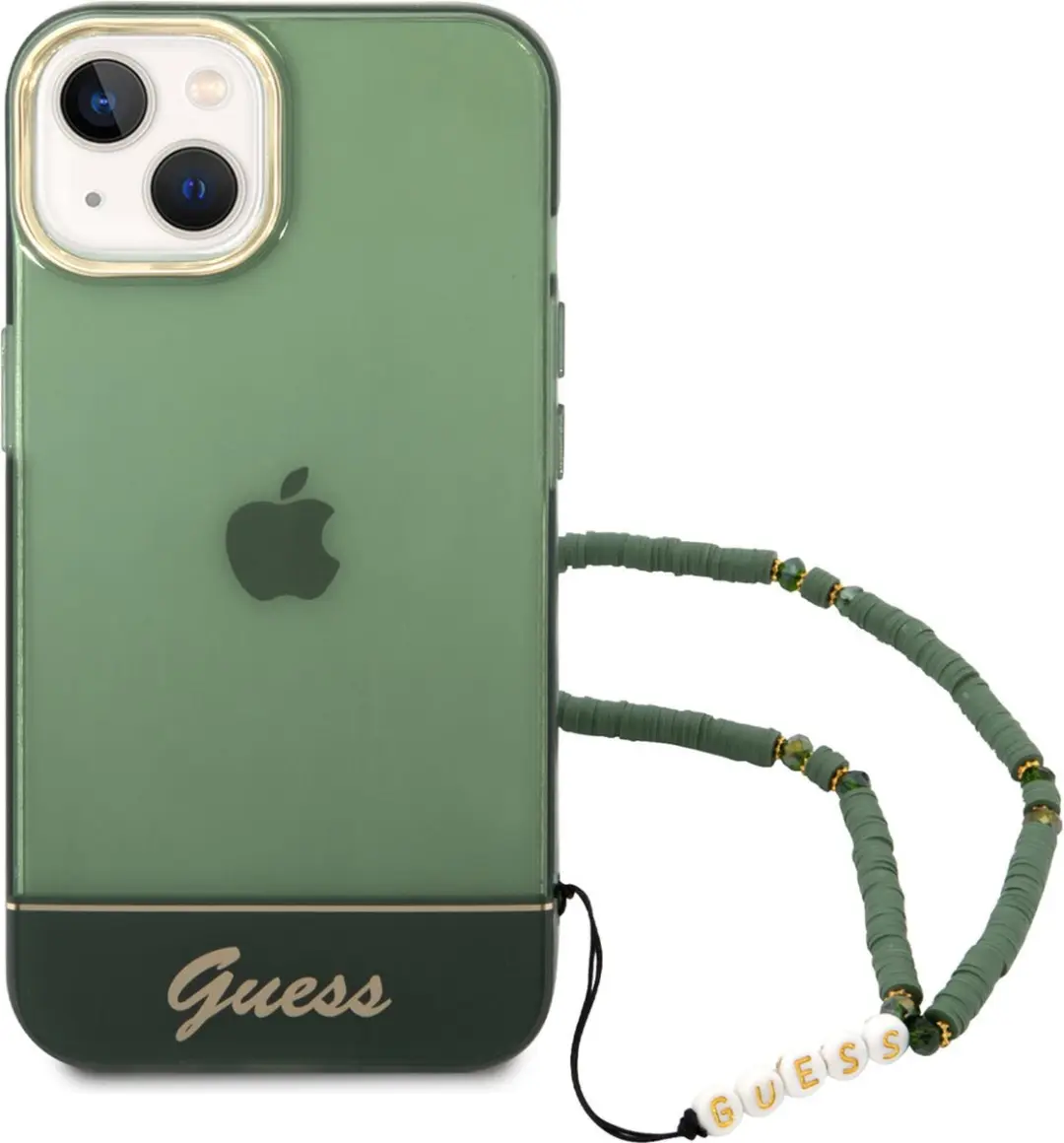 GUESS Transparant Groen TPU Back Cover iPhone 14 Plus - MagSafe