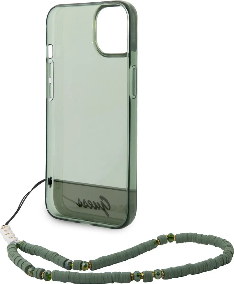 GUESS Transparant Groen TPU Back Cover iPhone 14 Plus - MagSafe