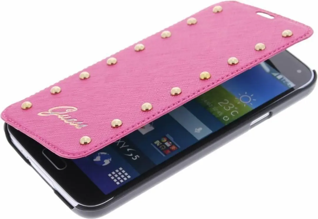 GUESS Studded Folio Case S206-12 - Samsung Galaxy S5 - Roze