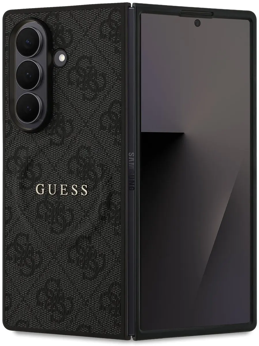 GUESS PU Leather MagSafe Hoesje - Samsung Galaxy Z Fold7 - Zwart