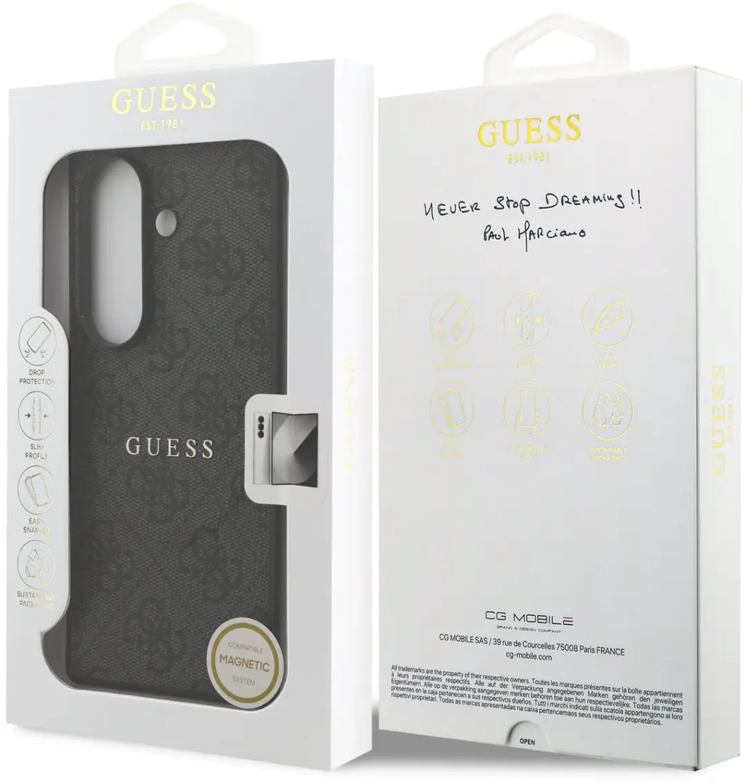 GUESS PU Leather MagSafe Hoesje - Samsung Galaxy Z Fold7 - Zwart