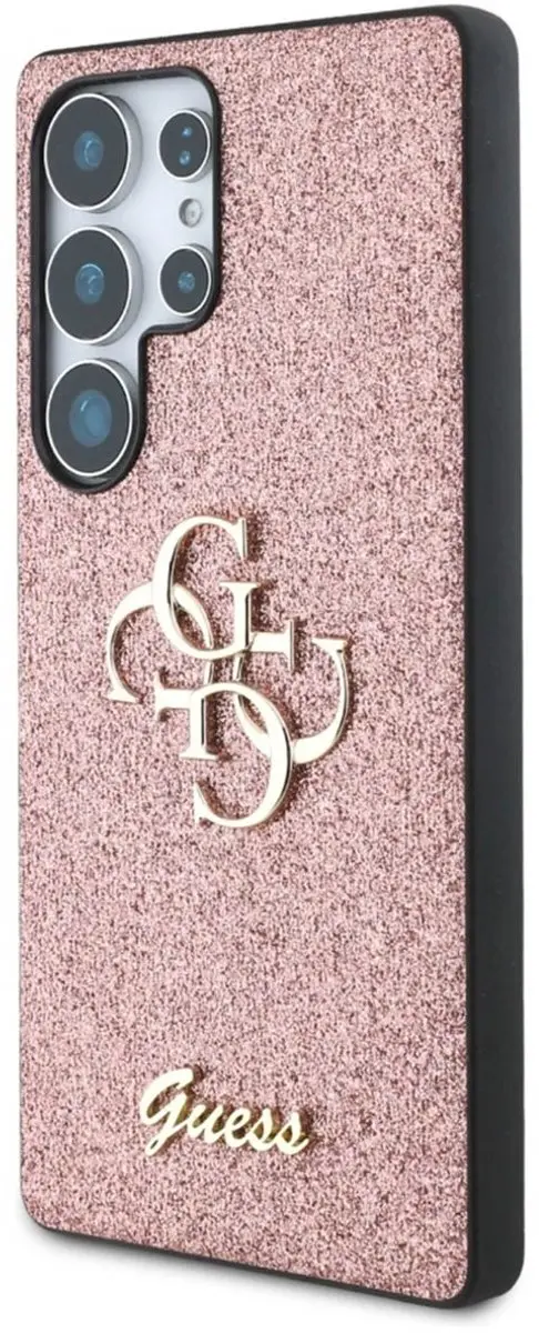 GUESS 4G Metal Logo Glitter Backcover GUHCS25LHG4SGP - Roze