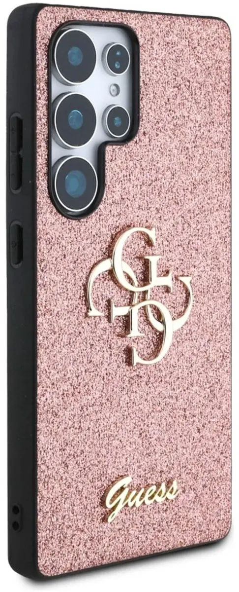 GUESS 4G Metal Logo Glitter Backcover GUHCS25LHG4SGP - Roze