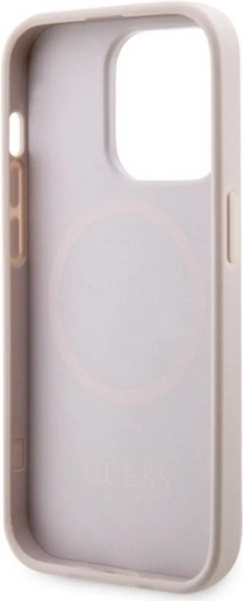 GUESS 4G Printed Stripe Back Case - iPhone 14 Pro Roze