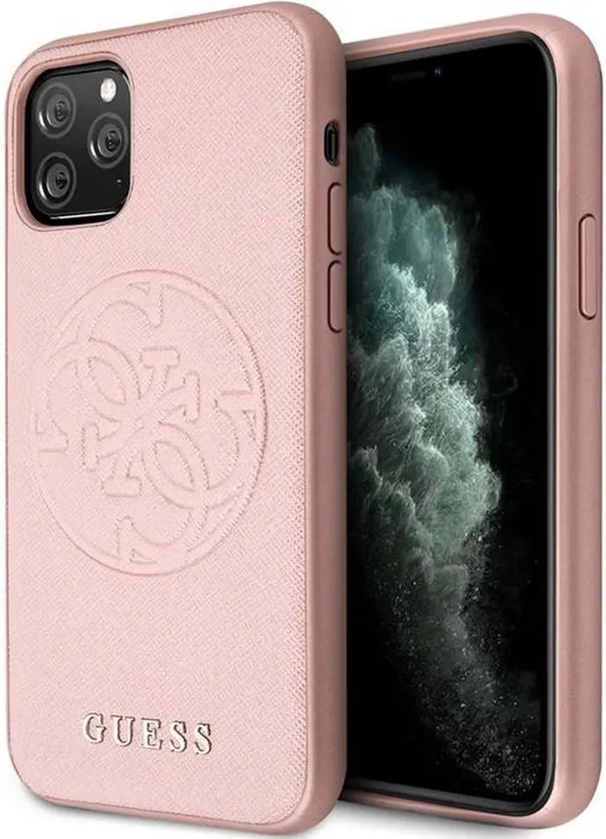 GUESS Saffiano Back Case - iPhone 11 Pro Roségoud