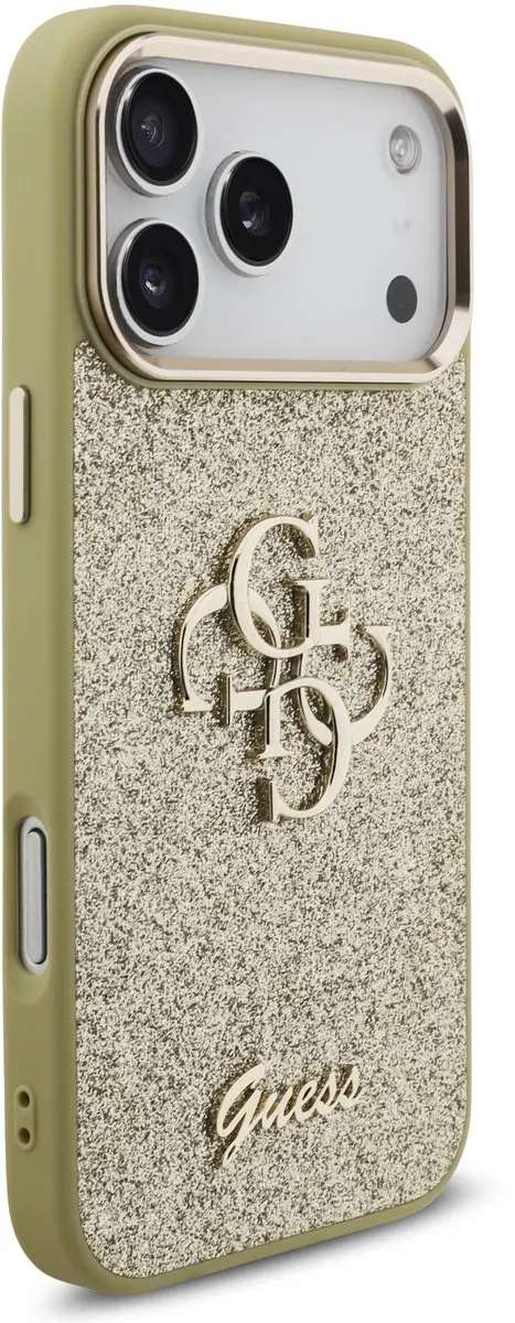 GUESS PU Fixed Glitter 4G Backcover - iPhone 17 Pro Max - Goud - 14704