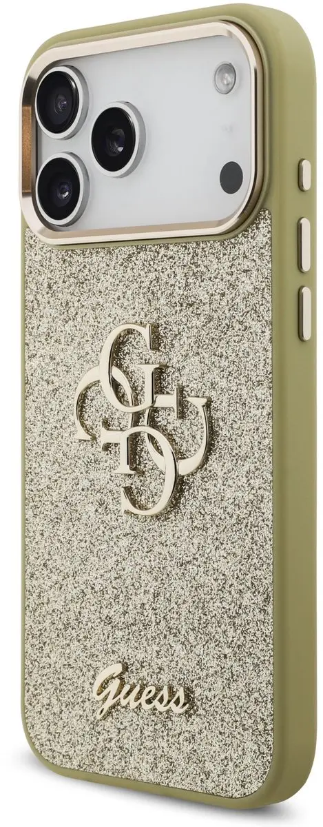 GUESS PU Fixed Glitter 4G Backcover - iPhone 17 Pro Max - Goud - 14704