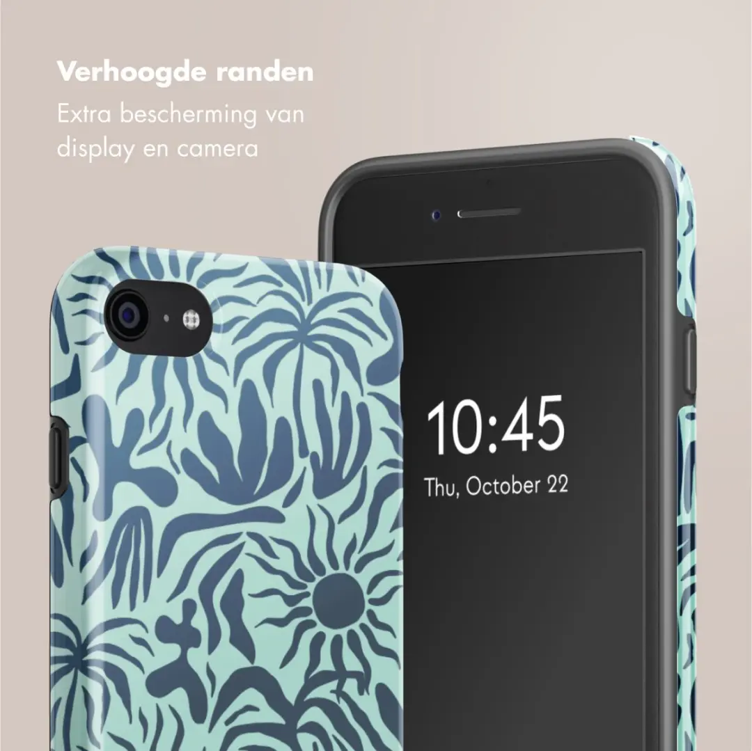 Selencia Hoesje Apple iPhone SE/8/7/6s/6 - Tropical Vibes Light Blue