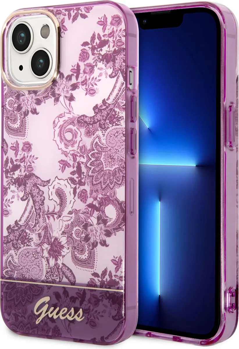 Guess Toile de Jouy Back Case - iPhone 14 Plus - Fuchsia