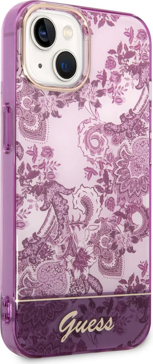 Guess Toile de Jouy Back Case - iPhone 14 Plus - Fuchsia