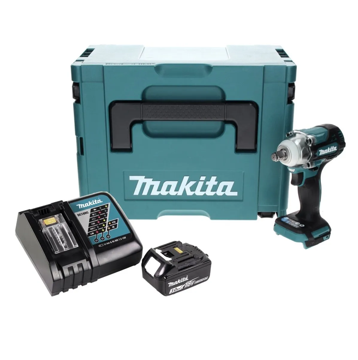 Makita DTW 300 RF1J Slagmoersleutel 18V 330Nm - 1x 3,0Ah + Oplader