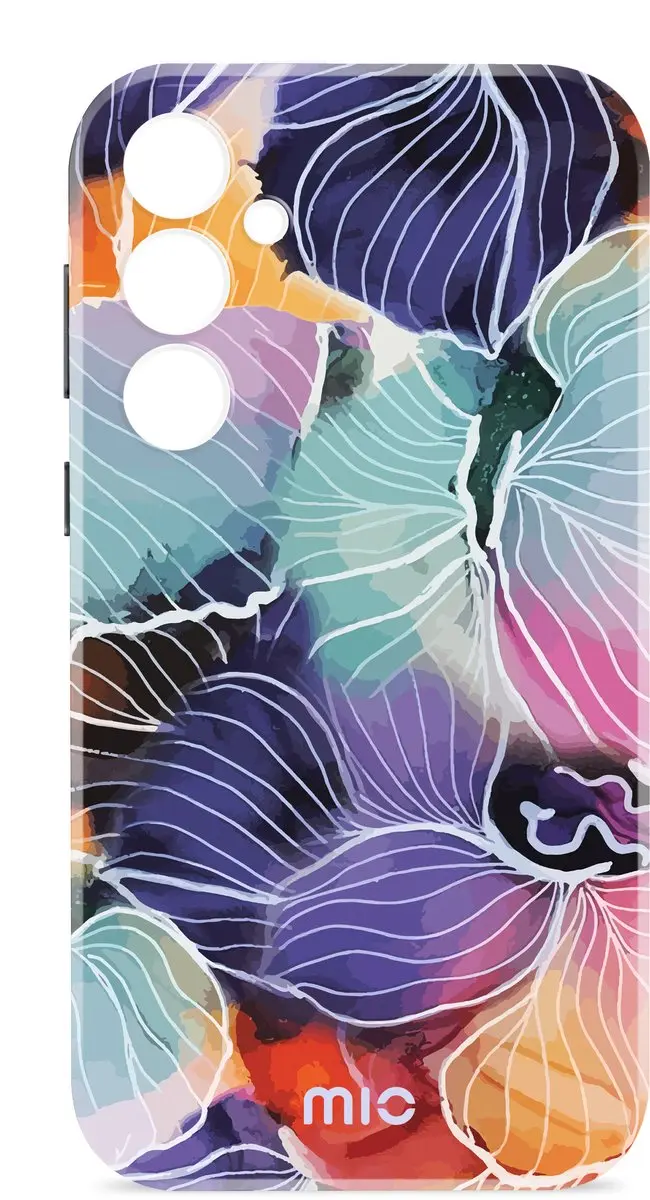 Mio by Mobilize Hoesje MIOFLA265G - Samsung Galaxy A26 - MagSafe - Bloemen - Blauw/Paars