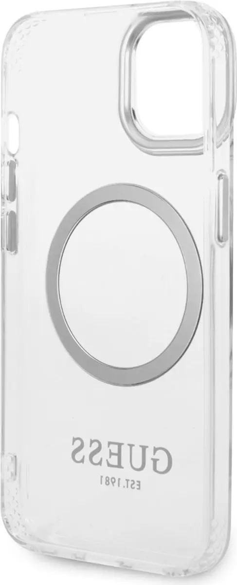 GUESS Translucent Back Case - iPhone 14 Plus - Zilver - MagSafe