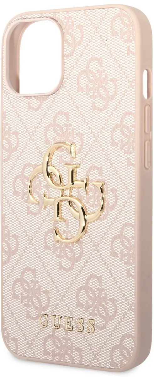 GUESS iPhone 15 Hoesje - Roze Metal Logo - afbeelding 6 van 6