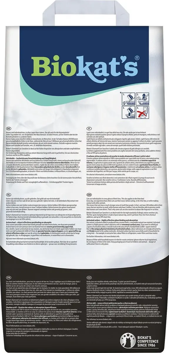 Biokat's Diamond Care Sensitive Kattenbakvulling 12L - 2x6L