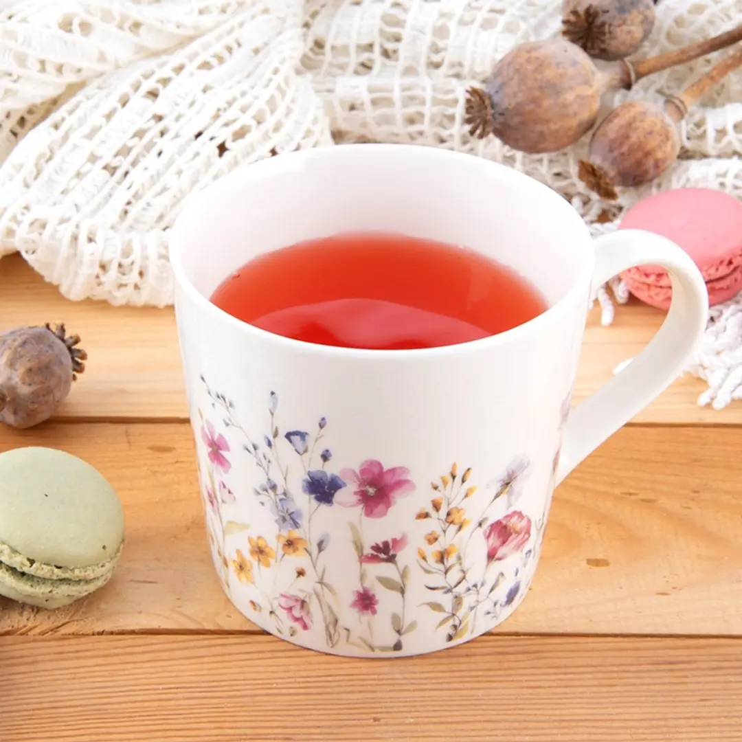 Orion Floral Series Mug Porselein - 430ml Wit