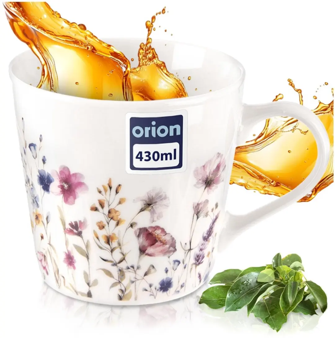 Orion Floral Series Mug Porselein - 430ml Wit