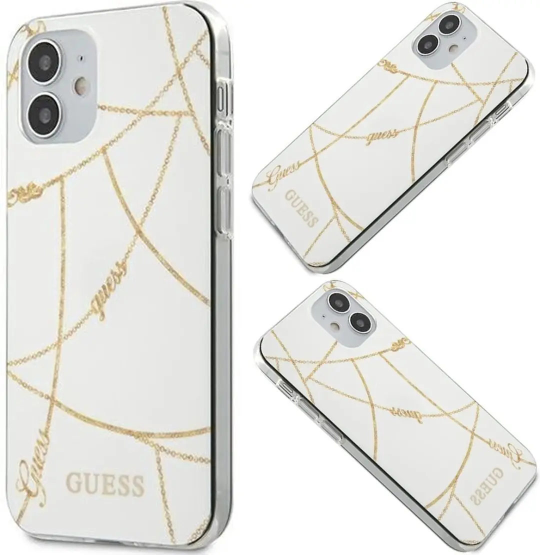 GUESS iPhone 12 Mini Hoesje - Effen Wit - TPU
