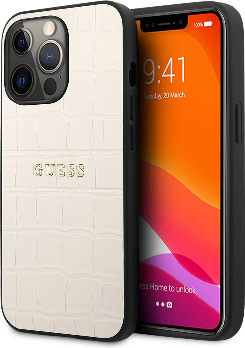 Guess Hoesje iPhone 13 Pro Croco Lines