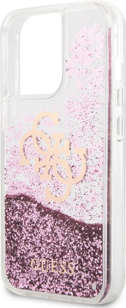 GUESS iPhone 13 Pro Backcase - Glitter Roze - MagSafe - afbeelding 6 van 6