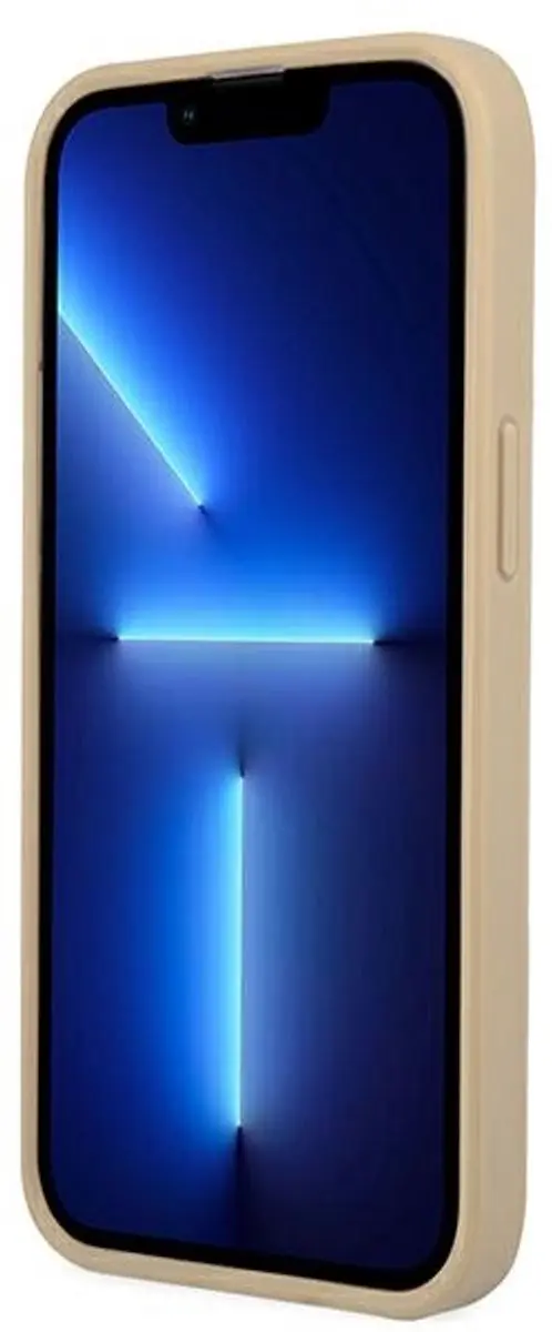 GUESS Saffiano Triangle Back Case iPhone 13 Mini - Beige